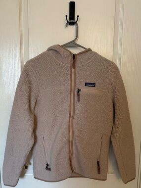 Patagonia Taupe Hooded Sherpa Puffer Jacket